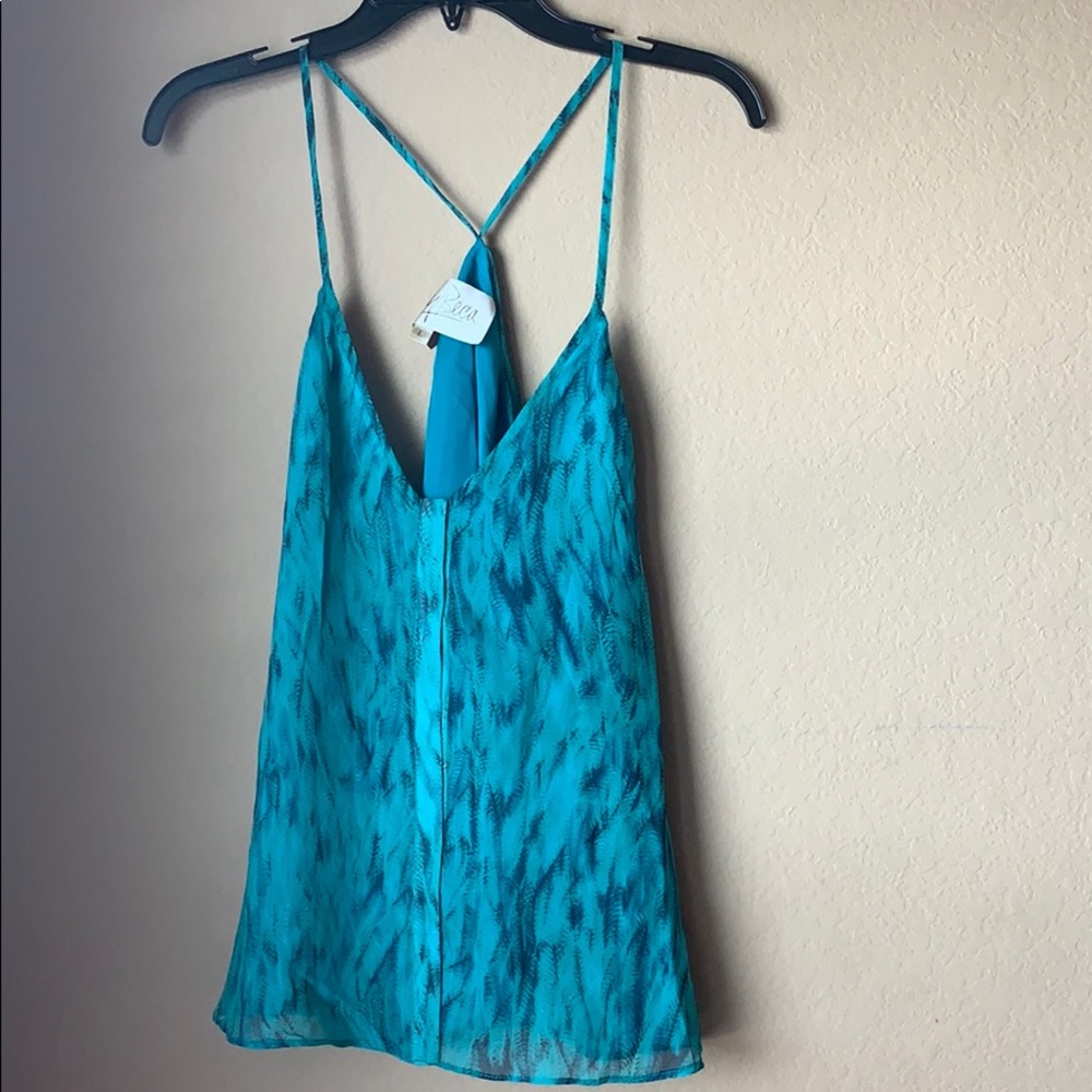 Rory Beca Turquoise V-neck botton-up blouse